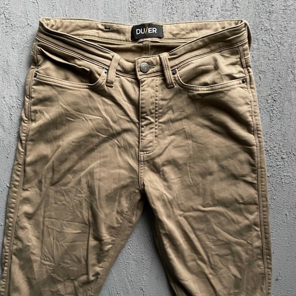 DU/ER Performance Slim Fit Chino Pants Mens 31 x 32 Tan Modern